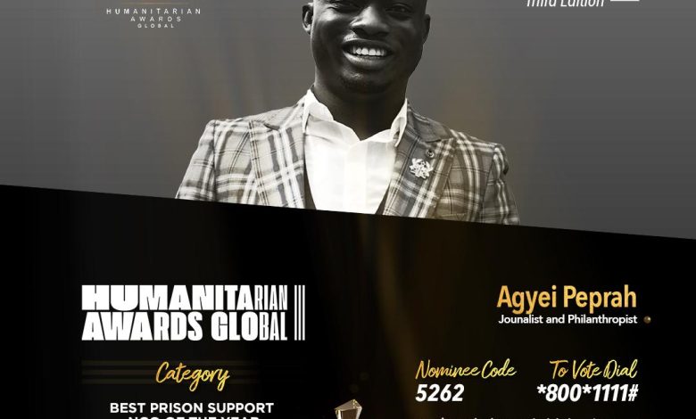 Nhyiraba Agyei Nominated for Humanitarian Global Awards 2022