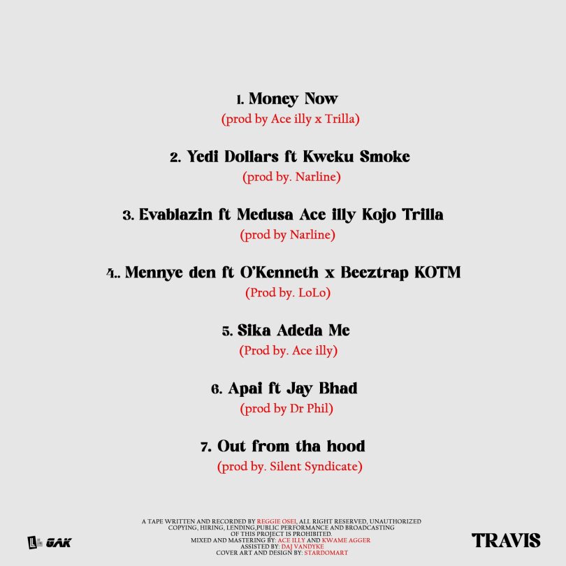Reggie - Travis EP Tracklist